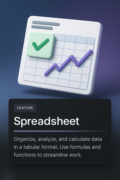 3D Web Design Featuring a Spreadsheet Illustration