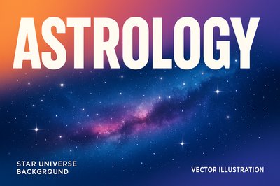 Vibrant Starry Cosmos with Bold Typography