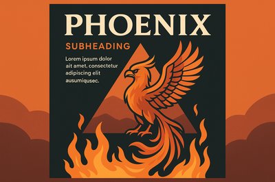 Vibrant Phoenix Rising: A Layered Design Composition