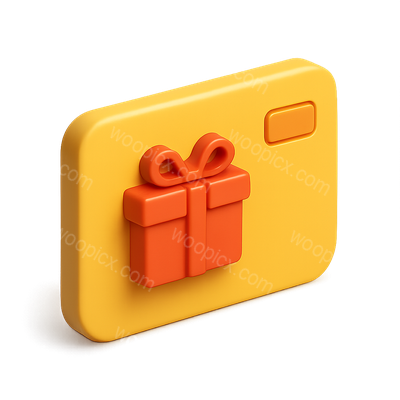 Vibrant 3D Gift Card Icon with Bow