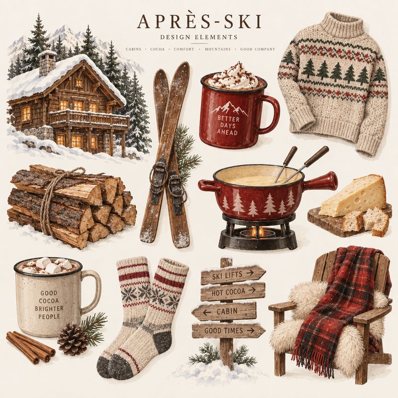 Cozy apres-ski design elements