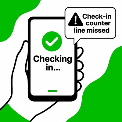 Mobile Check-In Alert Graphic with Modern Design