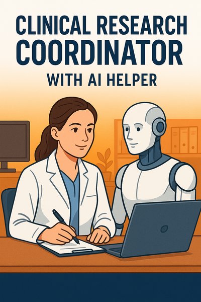 Clinical Research Coordinator with AI Assistant in Modern Setting