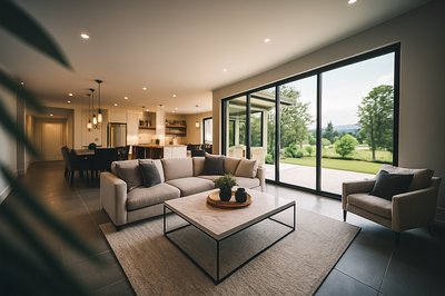 Elegant Open Concept Living Room in Luxury Home