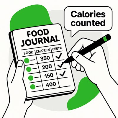 Illustration of a Food Journal for Calorie Tracking