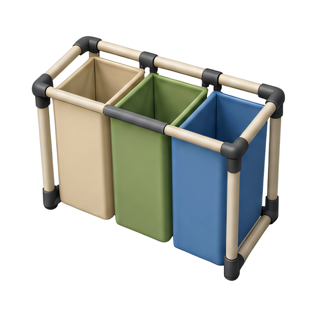 three-section sorting hamper