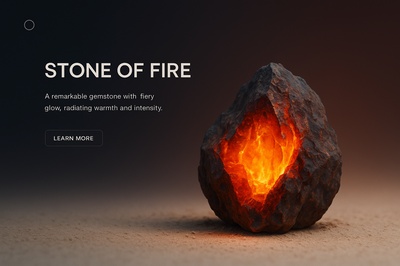 Stylish Stone of Fire Illustration for Web Design