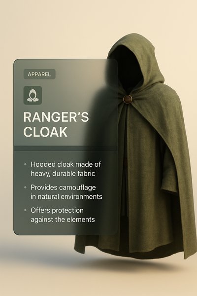 Stylish 3D Ranger's Cloak with Modern Design Elements