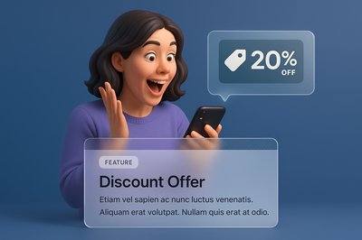 Excitement Over Receiving a Discount Coupon on Phone