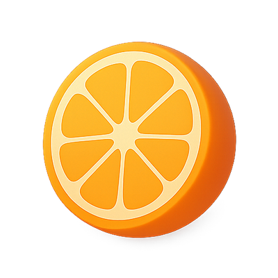 Stylized Orange Slice Decorative Object