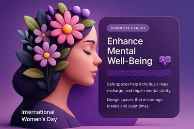 Double Exposure Woman Profile with Flowers for Mental Health Awareness