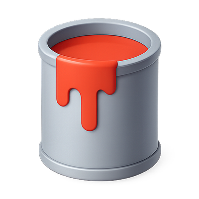Realistic Paint Can with Dripping Paint