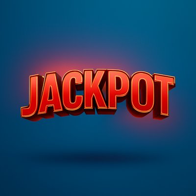 3D Jackpot Text Design in Red with Modern Style