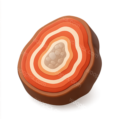 3D Agate Icon with Isometric Design and Volumetric Feel