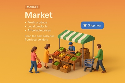 Miniature Market Scene with Vibrant Colors and Details