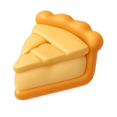 3D Render of a Slice of Pie with Textured Crust