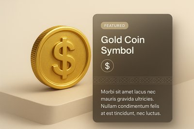 Stylish Gold Coin Symbol with Modern Design Elements