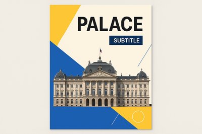 Minimalist Graphic Design of a Palace with Bold Typography