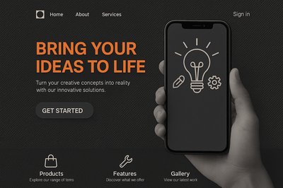 Modern Landing Page Design with Creative Elements