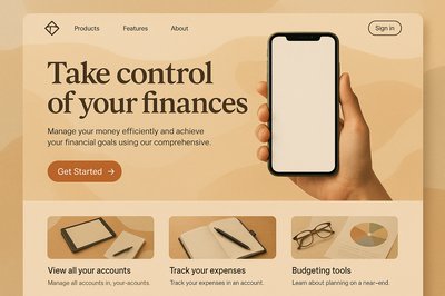 Bohostyle Landing Page Design for Financial Management
