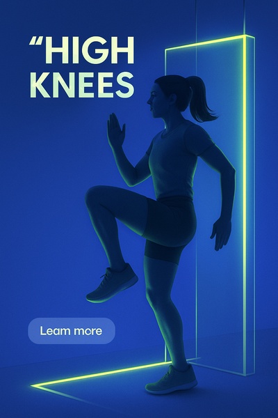 High Knees: Dynamic Neon Fitness Composition