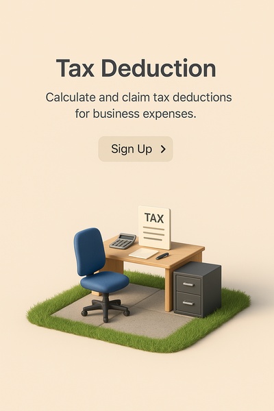 Realistic 3D Scene of an Office Workspace with Tax Deduction Theme
