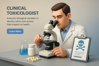 Detailed 3D Illustration of a Clinical Toxicologist at Work