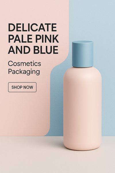 Elegant Pale Pink and Blue Skincare Packaging Design