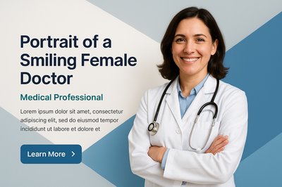 Smiling Female Doctor Portrait with Professional Aesthetic