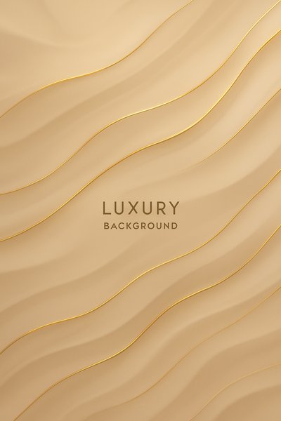Elegant Gold Waves: Abstract Beige Luxury Background