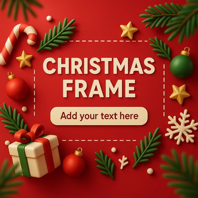 Festive Christmas Frame for Custom Text