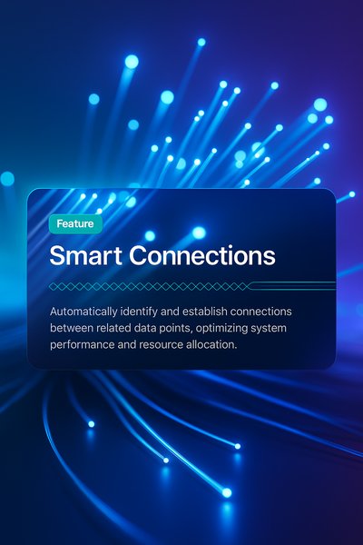 Illuminated Fiber Optic Connections in 3D Abstract Tech Design