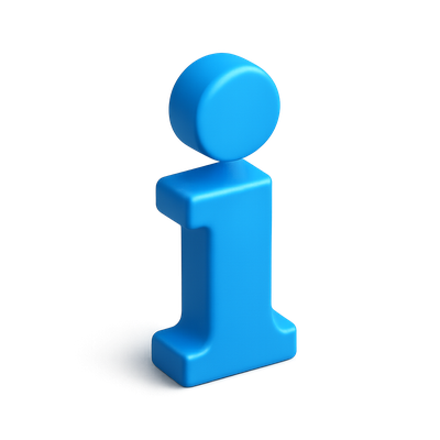 Stylish 3D Isometric Info Icon with Blue Color