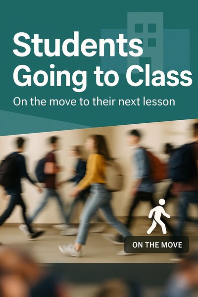 Dynamic Image of Students Moving to Class in a School Environment