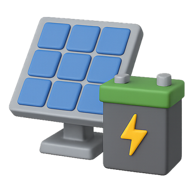 Stylized Solar Panel and Battery Icon