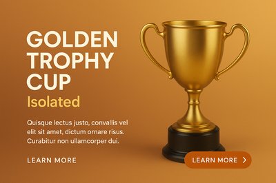 Stunning Golden Trophy Cup on Gradient Background