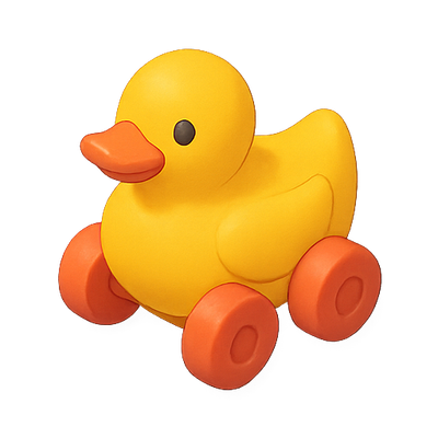 Colorful Toy Duck with Wheels for Children