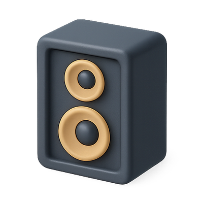 Stylized Speaker Icon with Dual Drivers