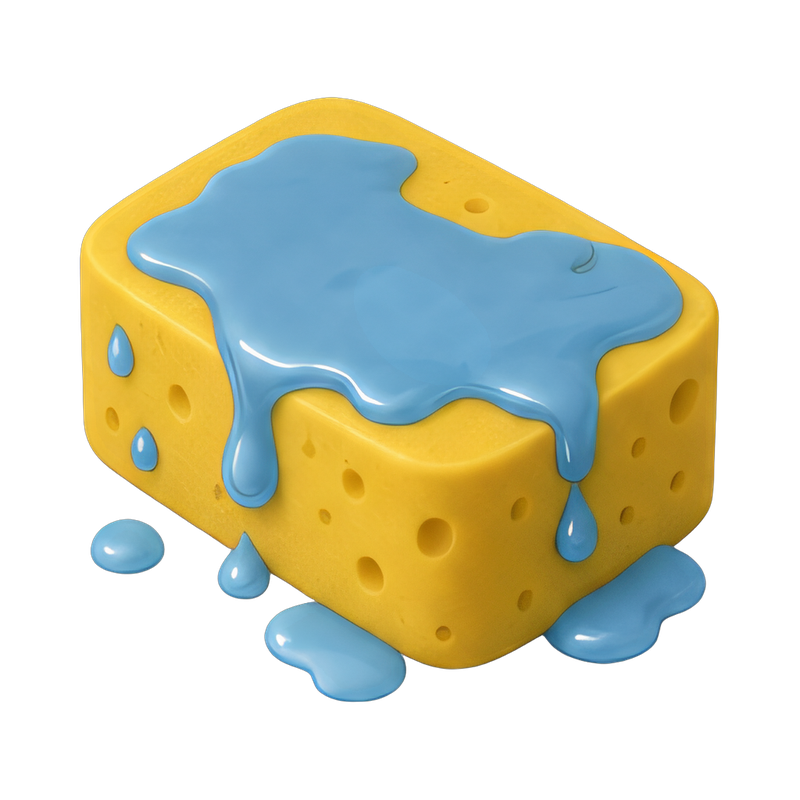 dripping wet sponge