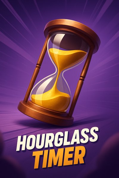Dynamic Hourglass Timer Illustration with Gradient Background