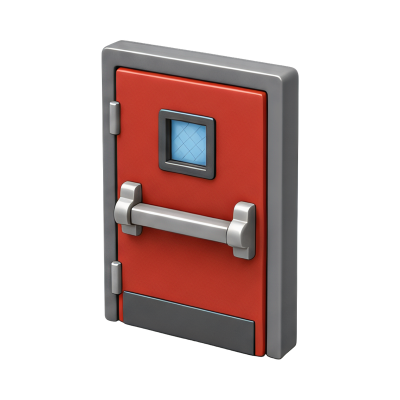 Fire door with panic bar