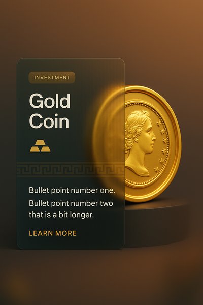 Stunning Gold Coin Illustration with Informative Overlay