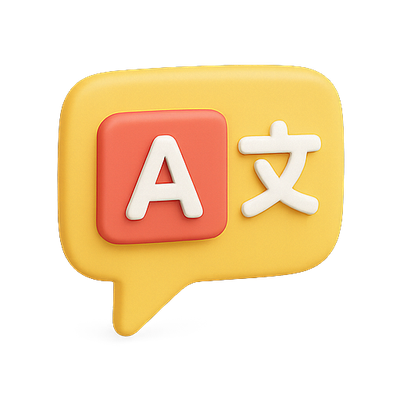 Colorful Language Learning Icon with Speech Bubble Design