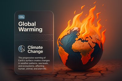 Concept of Global Warming and Climate Change Visualized