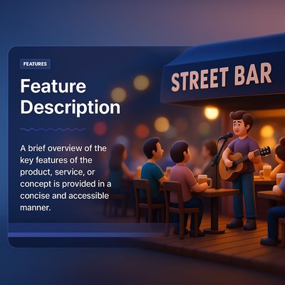 Charming Street Bar Scene with Bokeh Background