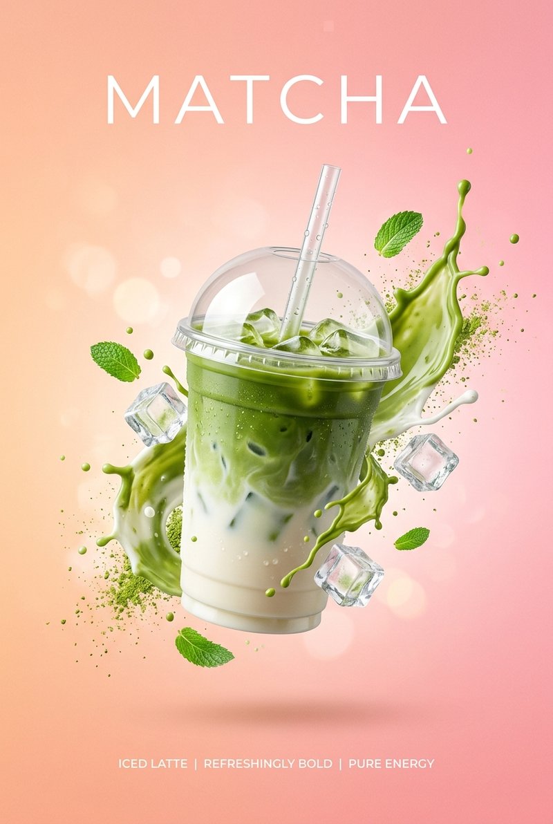 matcha and peach smoothie