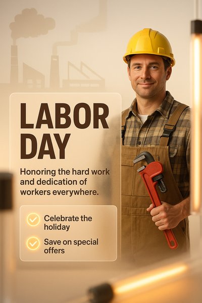 Labor Day Promotion Featuring a Skilled Worker