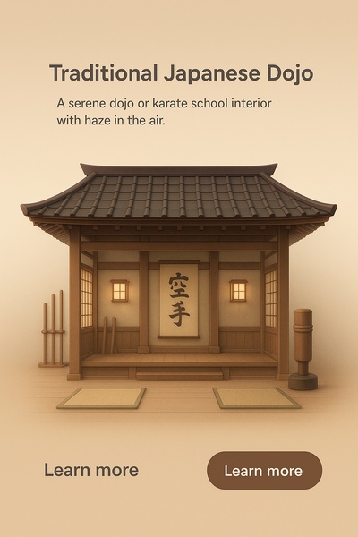 3D Illustration of a Serene Traditional Japanese Dojo Interior