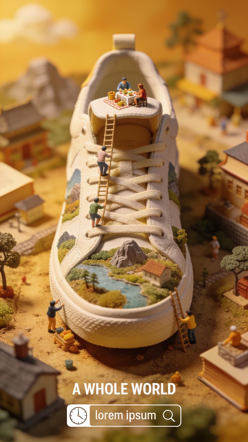 creative diorama with miniature figures