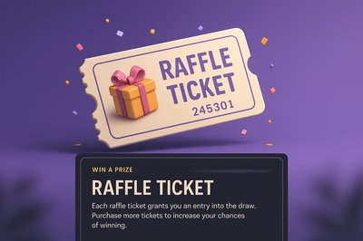 3D Raffle Ticket Illustration with Engaging Design Elements